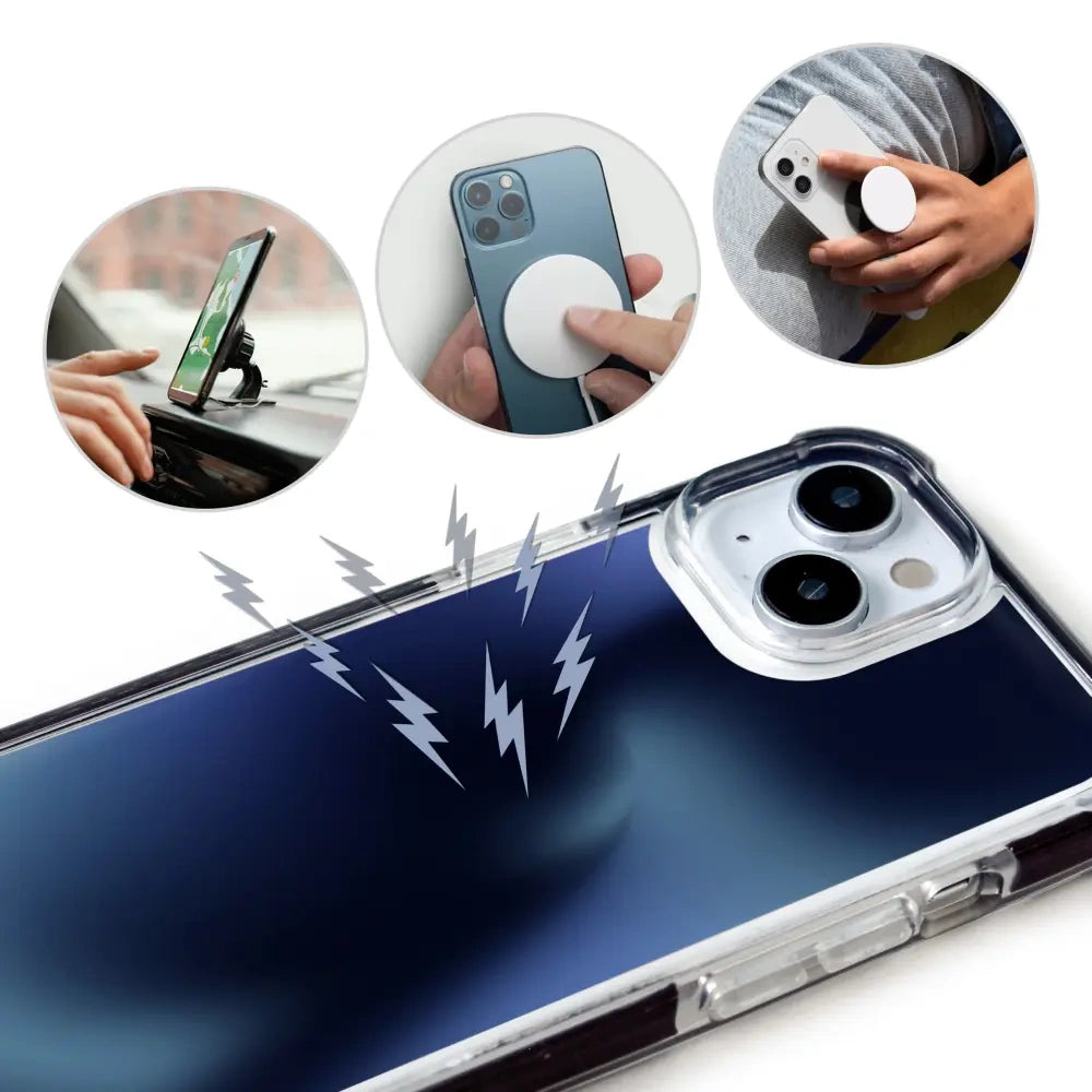 Handyhülle für iPhone 17e mit MagSafe, Mobiwear Elite Bumper, Dunkelblau