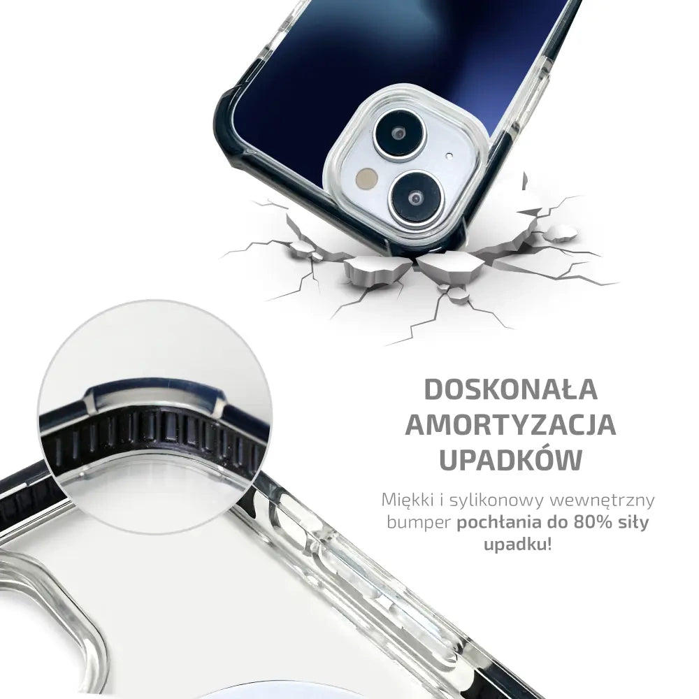 Handyhülle für iPhone 17e mit MagSafe, Mobiwear Elite Bumper, Dunkelblau