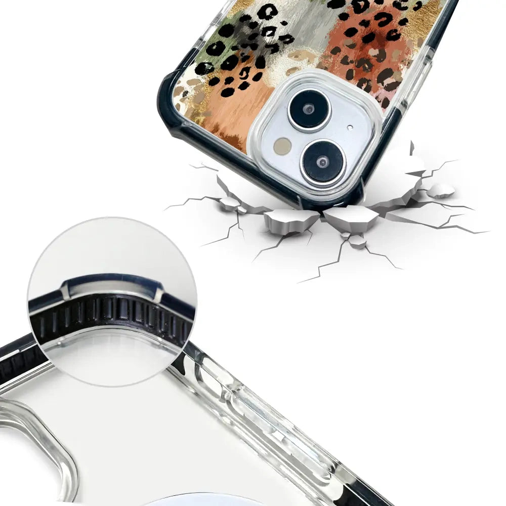 Handyhülle für iPhone 17e mit MagSafe, Mobiwear Elite Bumper, Malerische Tupfen