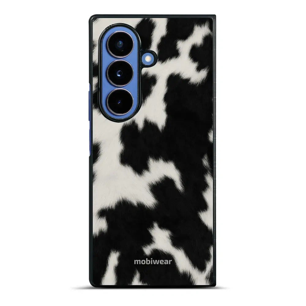 Handyhülle für Galaxy Z Fold7, Mobiwear Glossy Case, Kuhfell-Optik