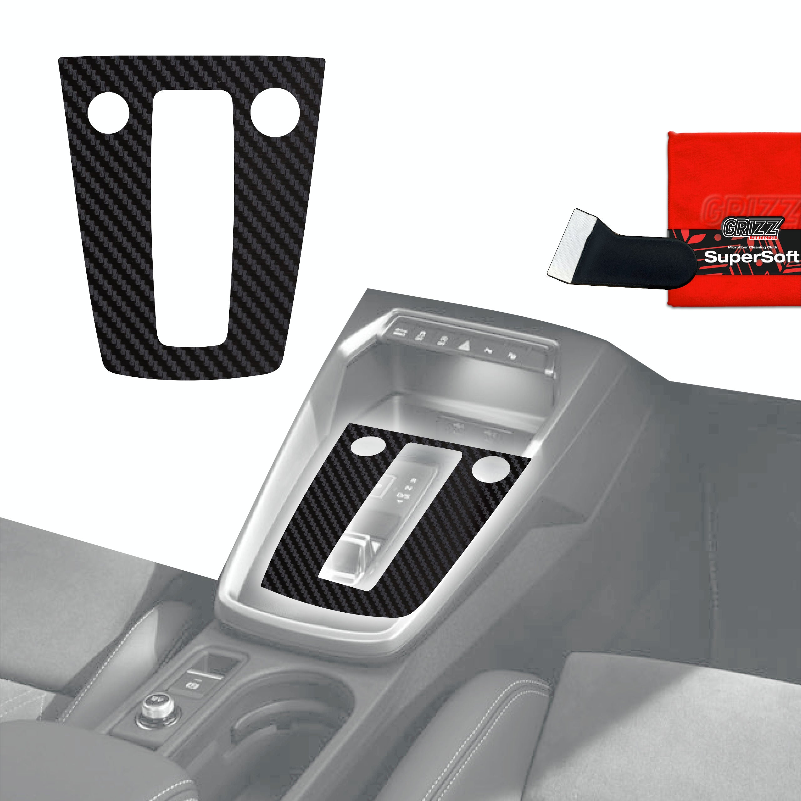 Schutzfolien Grizz Protector für Mittelkonsole - Audi RS3 8Y (2020-2024) Carbon Optik Matt Antifingerprint