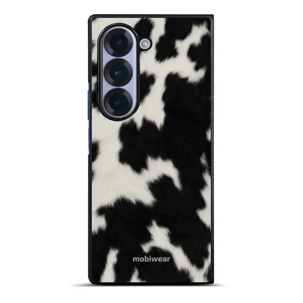 Handyhülle für Galaxy Z Fold6, Mobiwear Glossy Case, Kuhfell-Optik