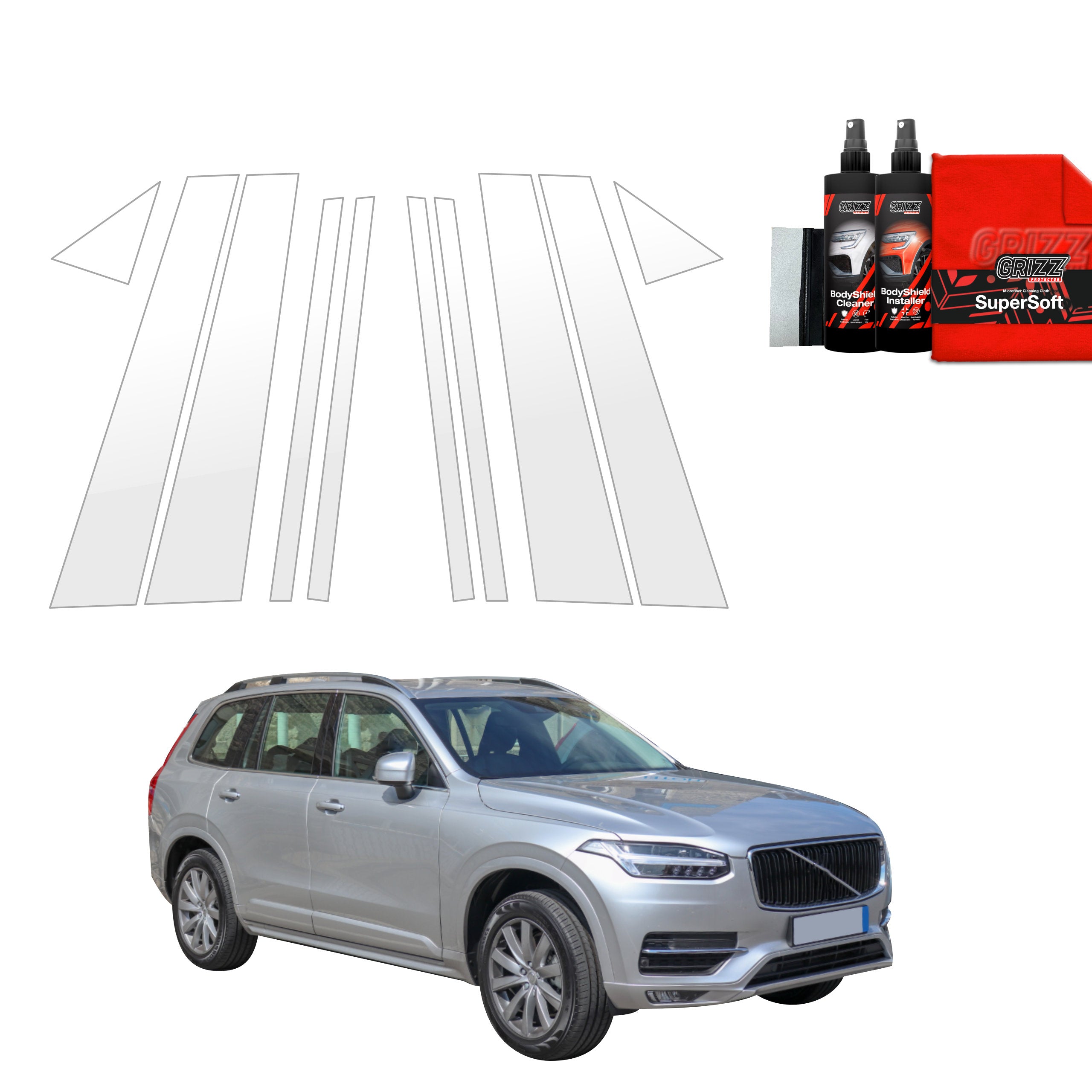 10in1 Schutzfolie Grizz Protector für A-B-C-Säule - Volvo XC90 (2014-2024)