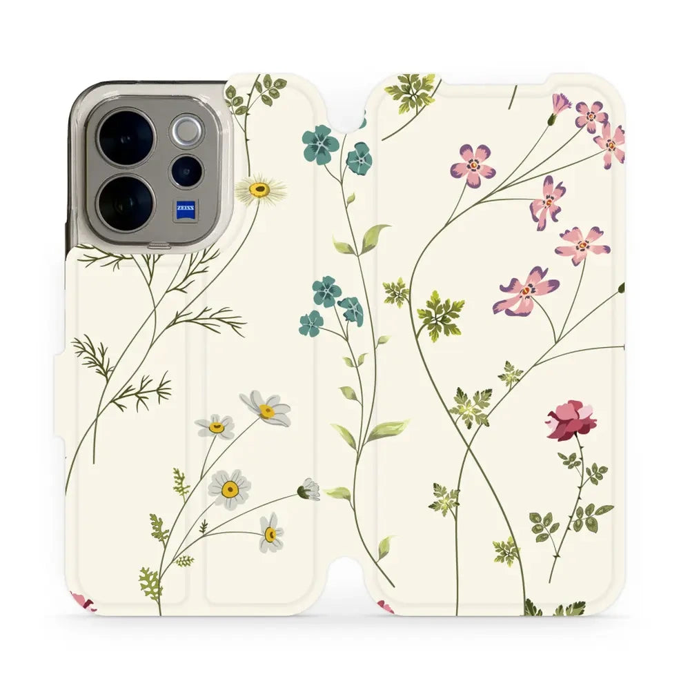 Handyhülle mit klappe für Vivo V70 5G, Mobiwear Book, Feldblumen