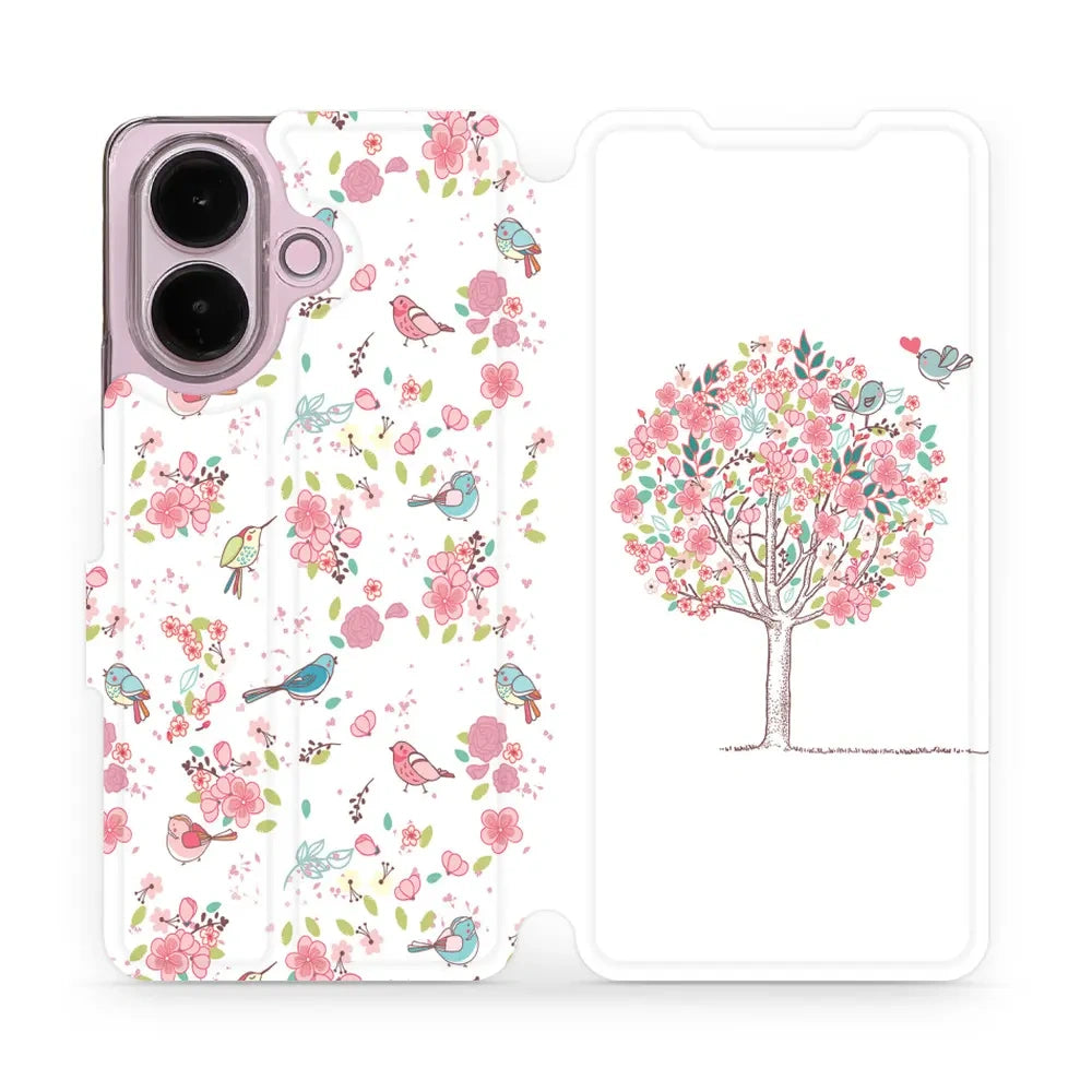 Handyhülle mit klappe für Vivo V60 Lite 5G, Mobiwear Book, Rosa Hain