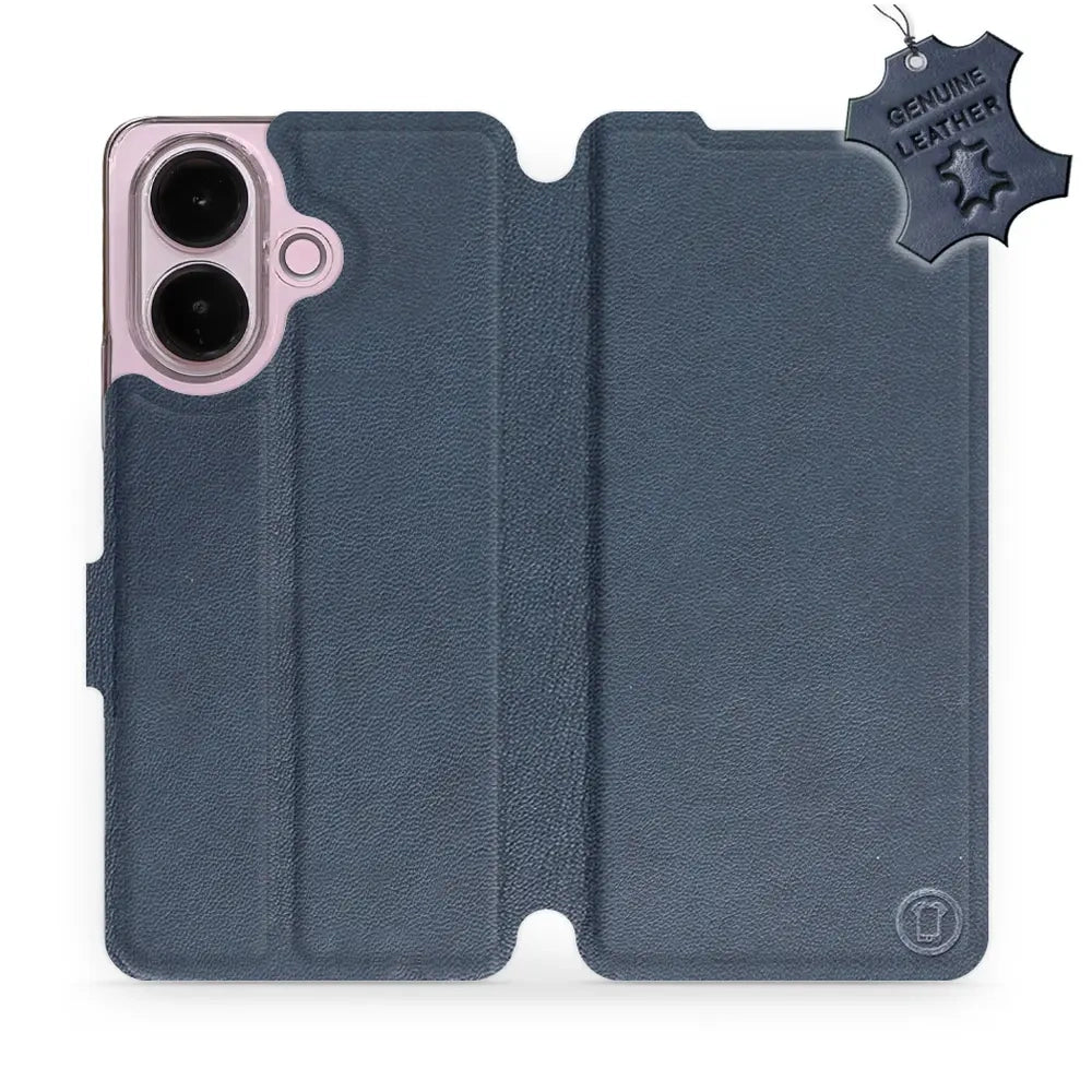 Echtleder Handyhülle für Vivo V60 Lite 5G, Mobiwear Leather, Dunkelblau