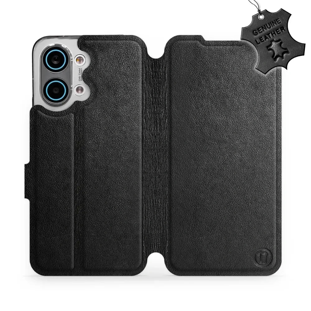Echtleder Handyhülle für Xiaomi POCO X8 Pro Max, Mobiwear Leather, Schwarz