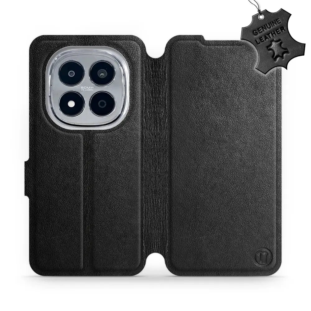 Echtleder Handyhülle für Xiaomi Redmi Note 15 Pro 4G, Mobiwear Leather, Schwarz
