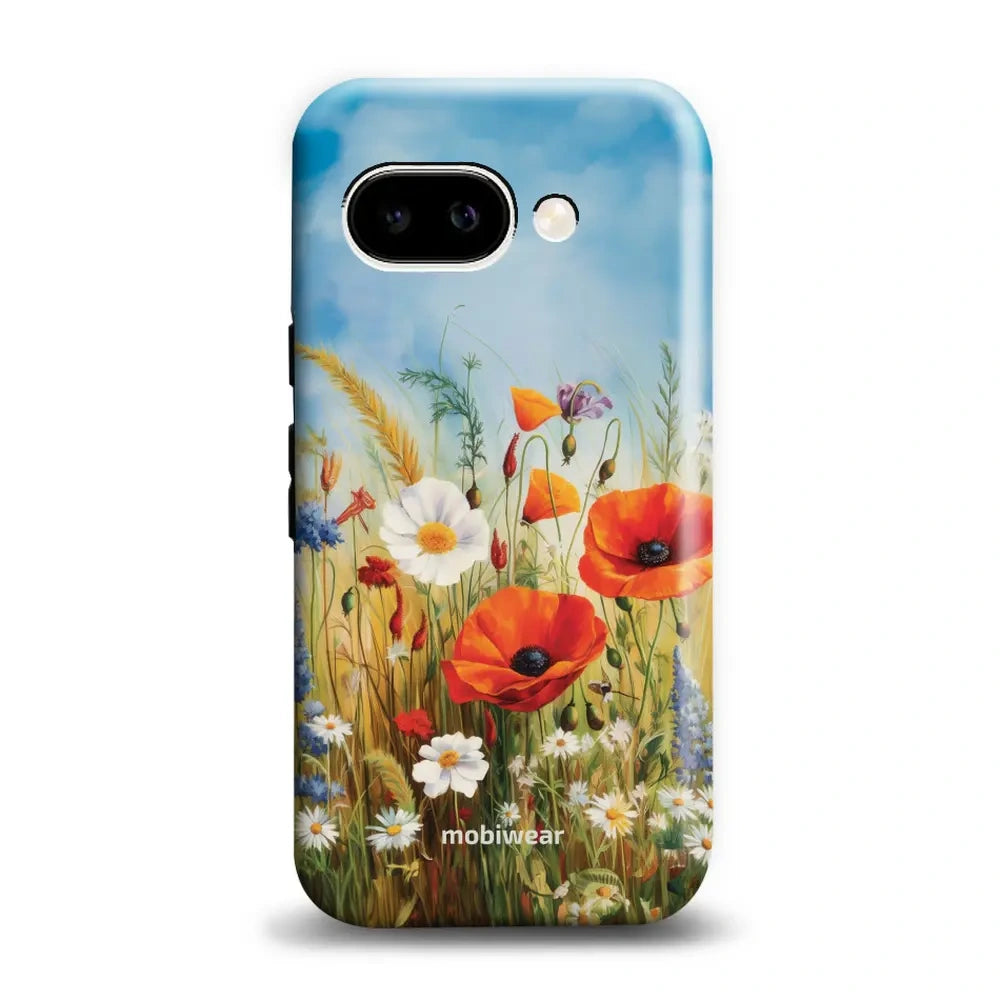 Handyhülle für Google Pixel 10a, Mobiwear Elite Pro, Wiesenblumen