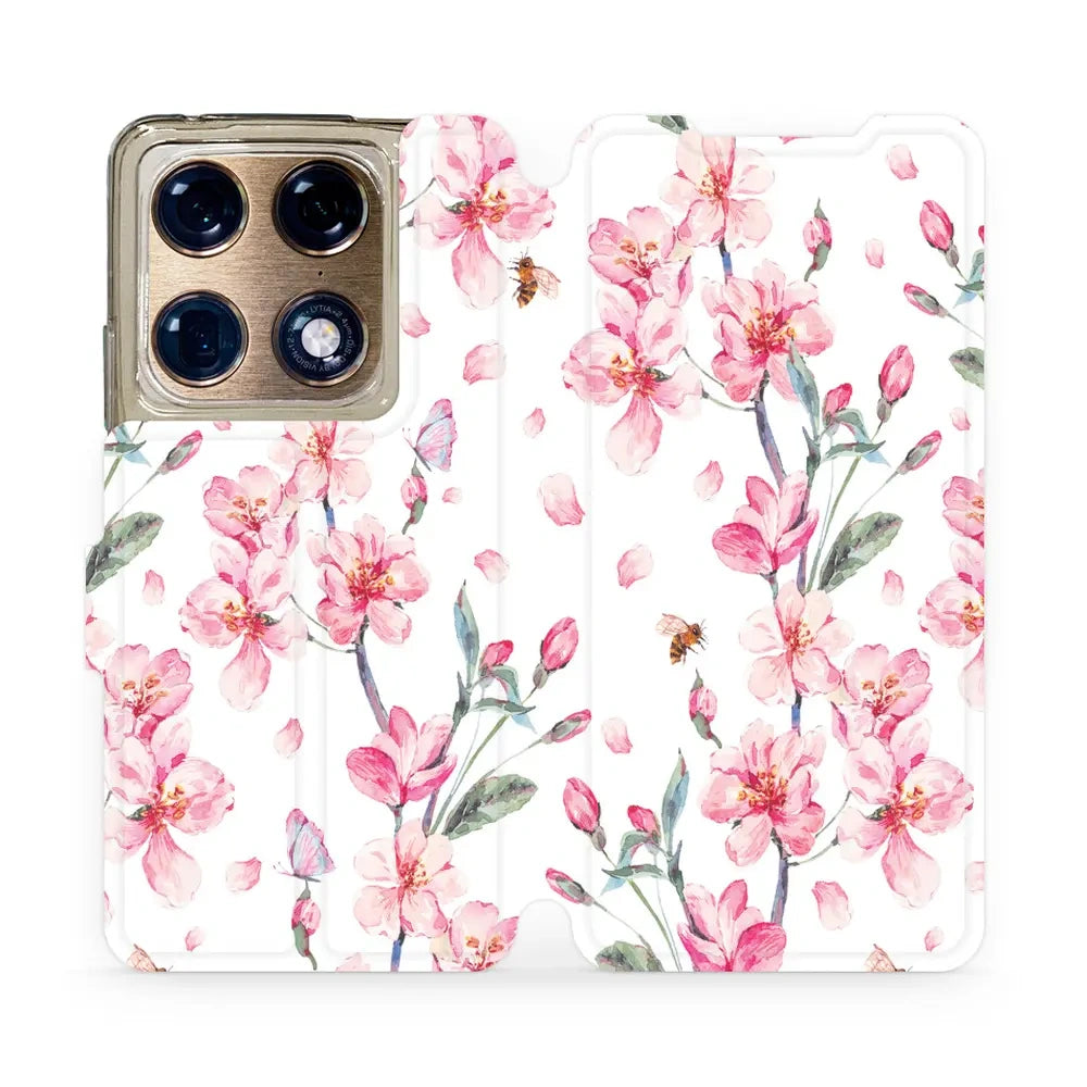 Handyhülle mit klappe für Motorola Signature, Mobiwear Book, Rosa Frühling