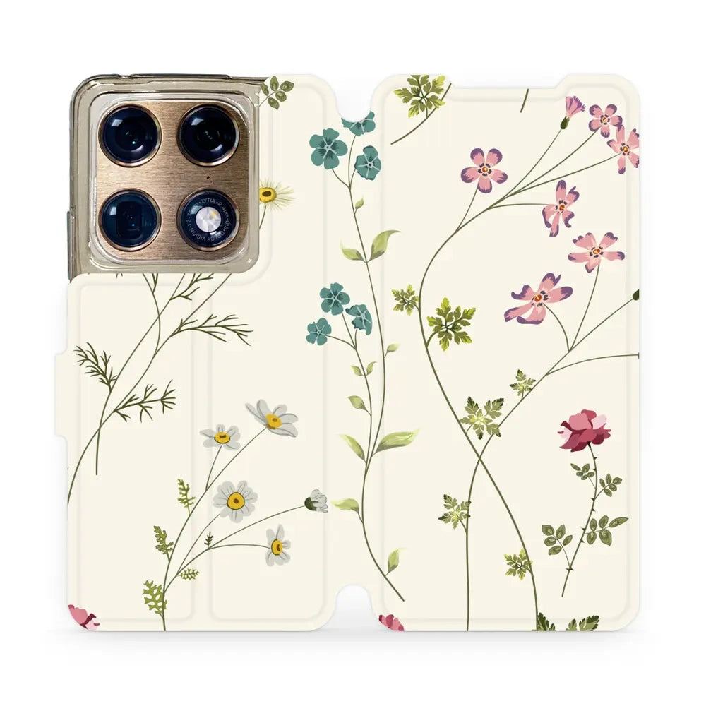 Handyhülle mit klappe für Motorola Signature, Mobiwear Book, Feldblumen