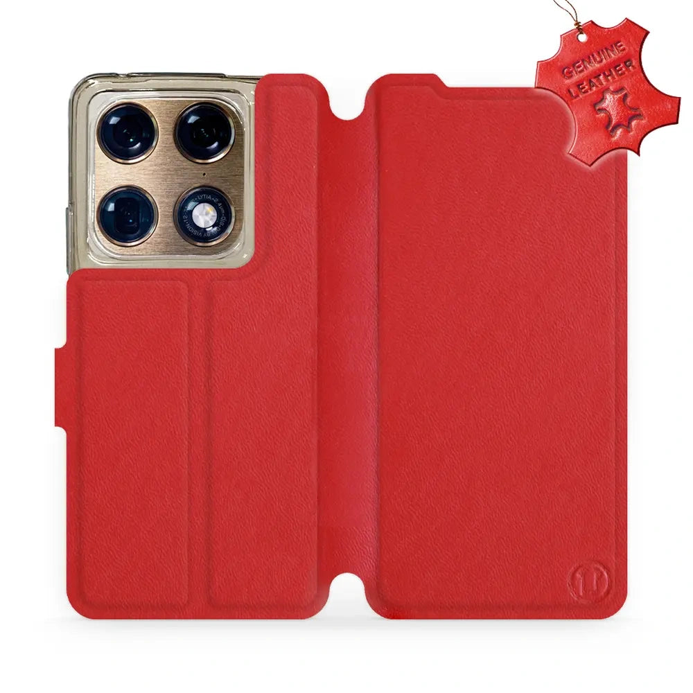Echtleder Handyhülle für Motorola Signature, Mobiwear Leather, Rot