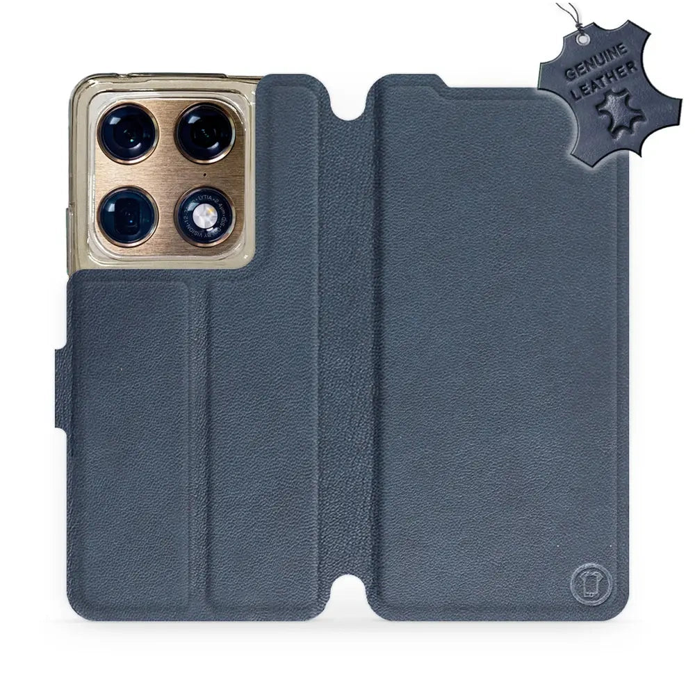Echtleder Handyhülle für Motorola Signature, Mobiwear Leather, Dunkelblau