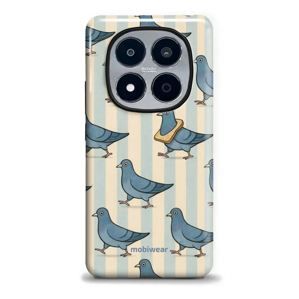 Handyhülle für Xiaomi POCO M8 Pro 5G, Mobiwear Elite Pro, Blaue Tauben