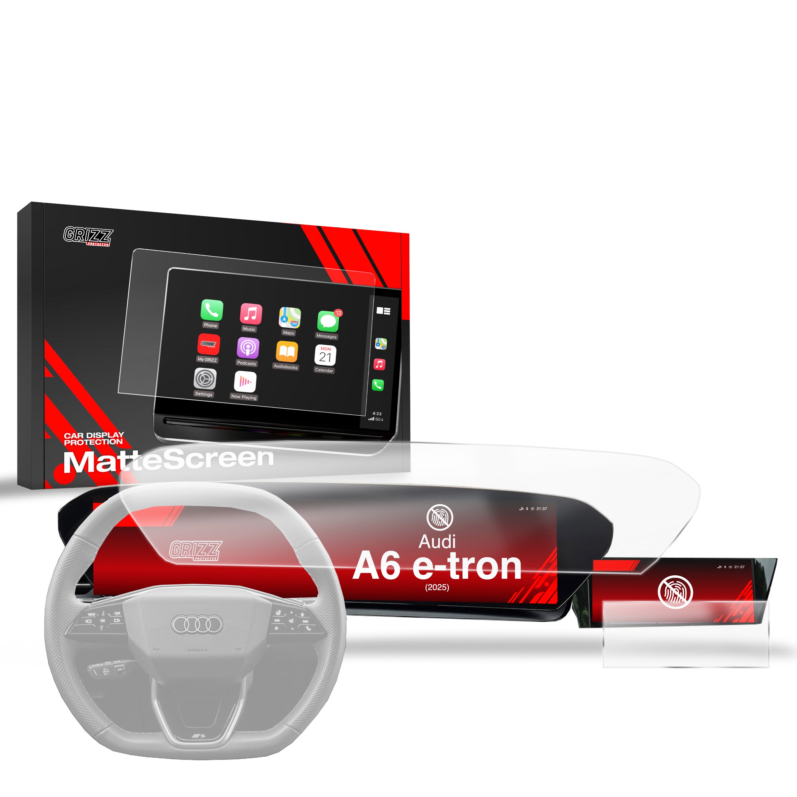 Matte Autodisplayfolie 2in1 für Audi A6 e-tron 14,5" (2025-2026), Grizz Protector