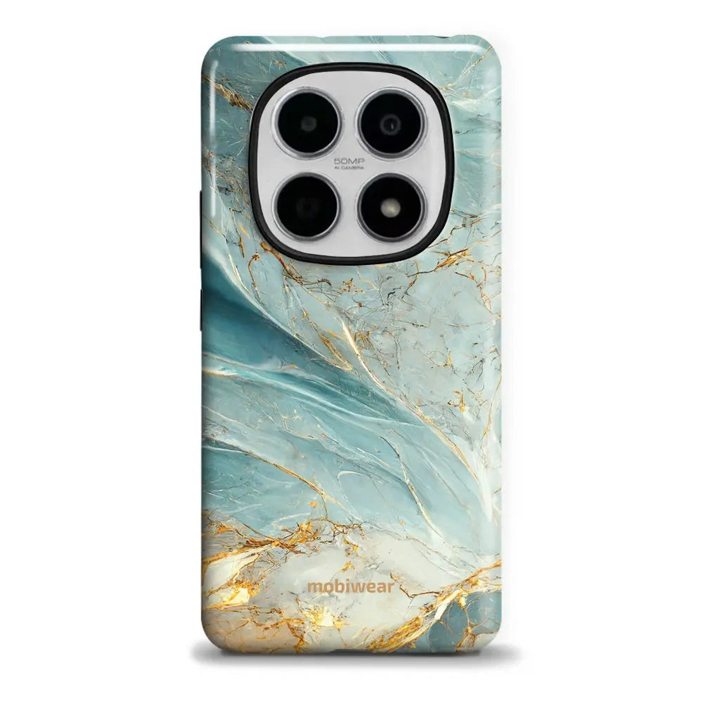 Handyhülle für Xiaomi POCO M8 5G, Mobiwear Elite Pro, Adern des Azur