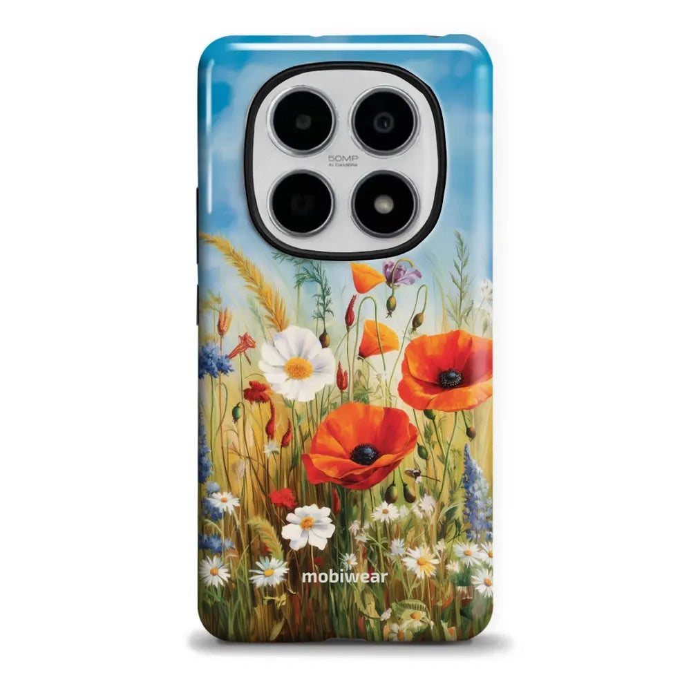 Handyhülle für Xiaomi POCO M8 5G, Mobiwear Elite Pro, Wiesenblumen