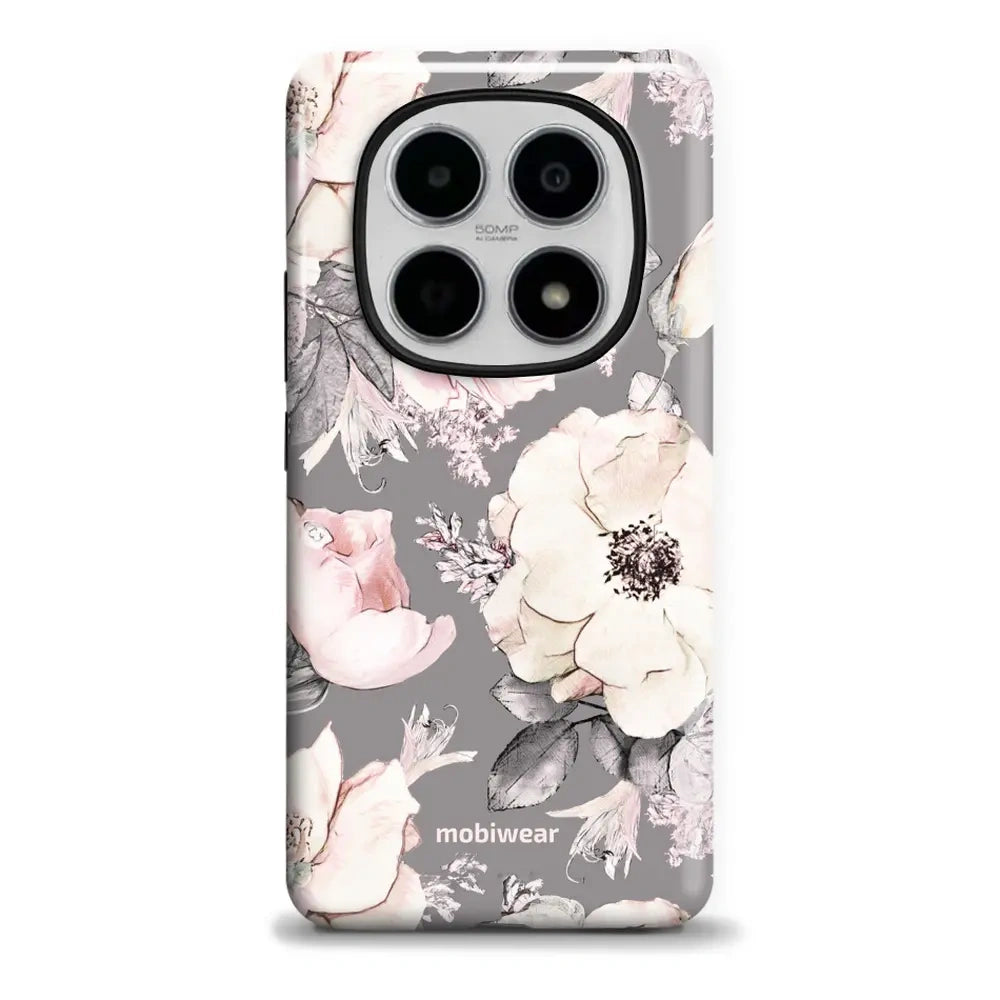 Handyhülle für Xiaomi POCO M8 5G, Mobiwear Elite Pro, Rosa-Blumig