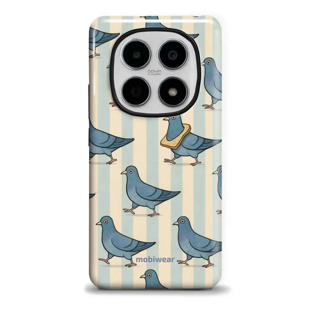 Handyhülle für Xiaomi POCO M8 5G, Mobiwear Elite Pro, Blaue Tauben