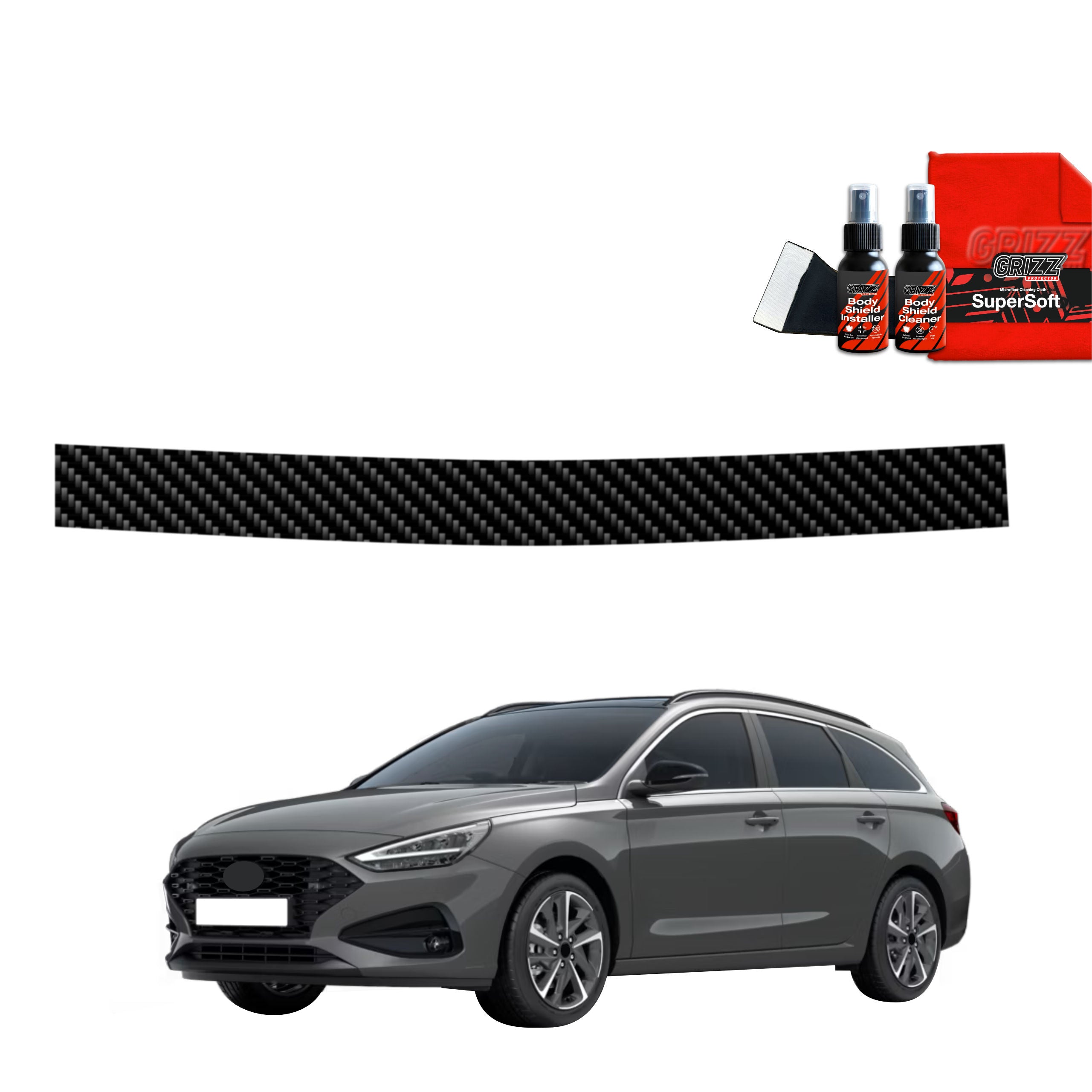 Kohlenstoff Schutzfolie Grizz Protector für Ladekante - Hyundai i30 Wagon (2020-2026)