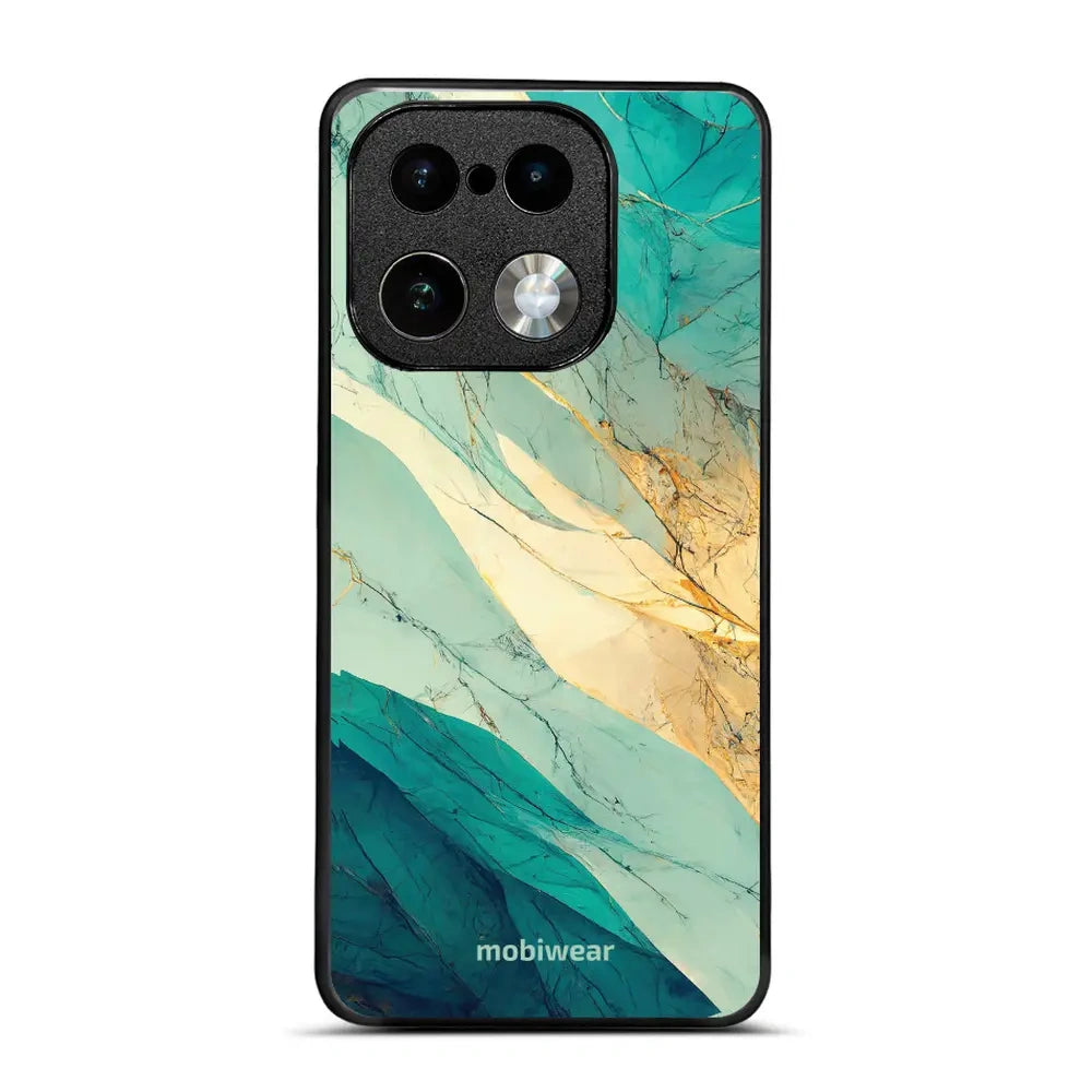 Handyhülle für Realme 16 Pro Plus 5G, Mobiwear Glossy Case, Türkis-Marmor