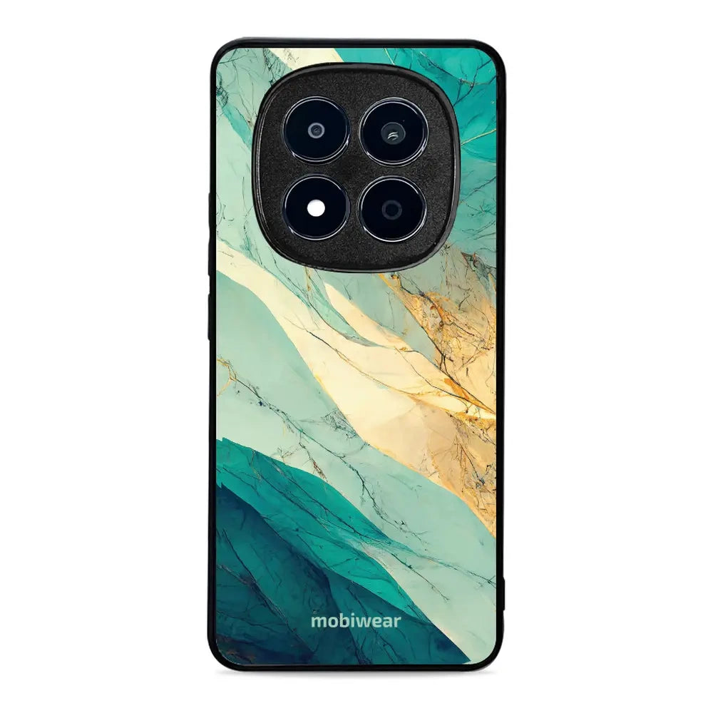 Handyhülle für Xiaomi POCO M8 Pro 5G, Mobiwear Glossy Case, Türkis-Marmor