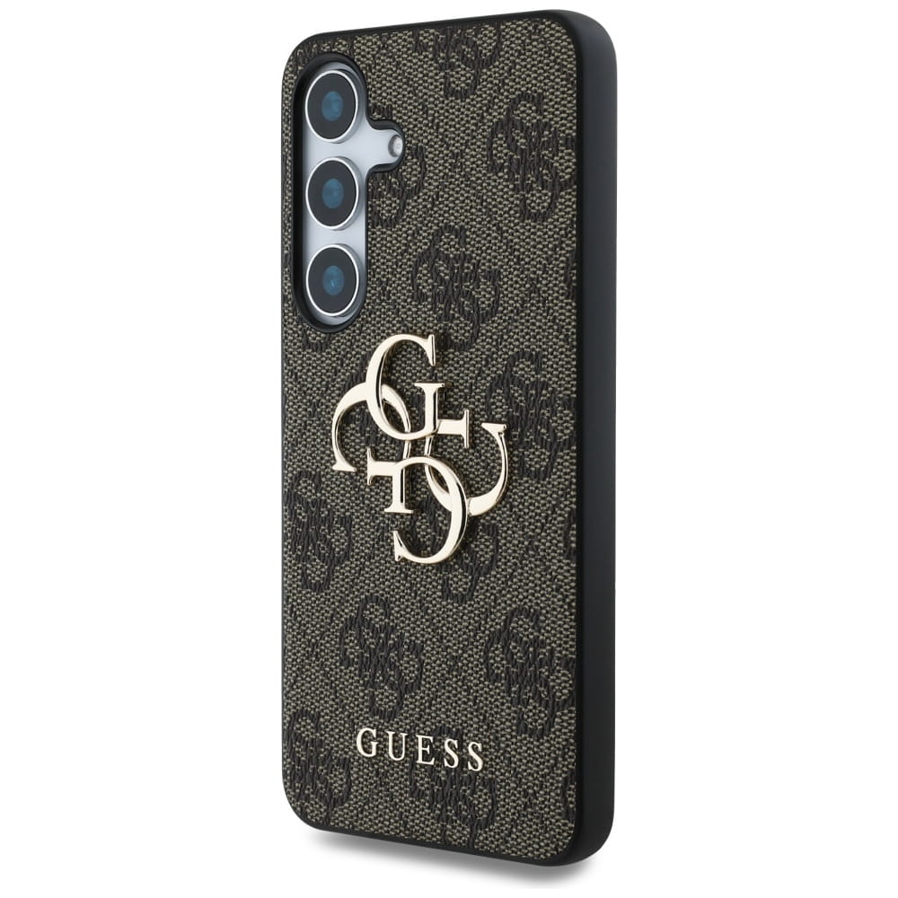 Handyhülle für Galaxy S25, Guess Hardcase 4G Big Metal Logo, Braun