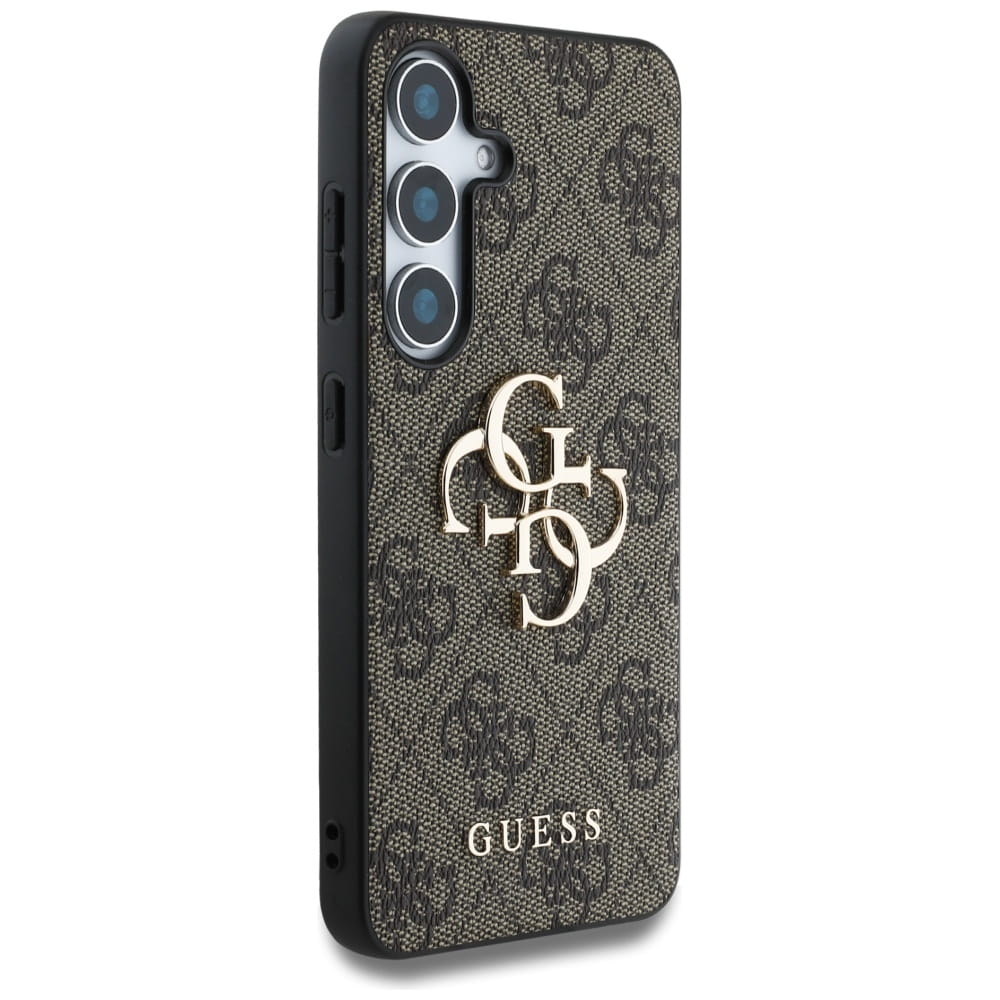 Handyhülle für Galaxy S25, Guess Hardcase 4G Big Metal Logo, Braun