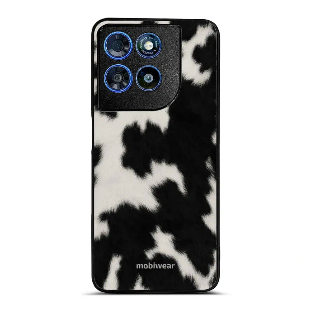 Handyhülle für Motorola Moto G57 Power, Mobiwear Glossy Case, Kuhfell-Optik