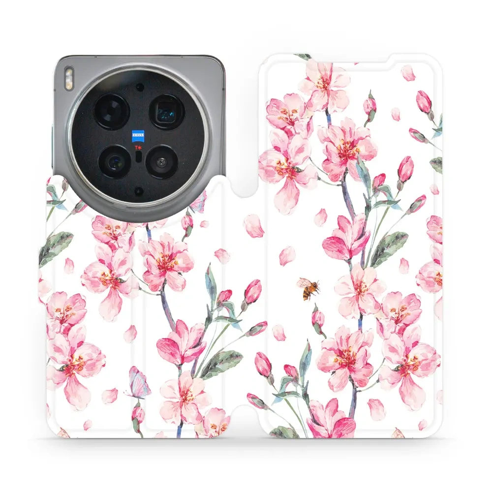 Handyhülle mit klappe für Vivo X300 Ultra, Mobiwear Book, Rosa Frühling