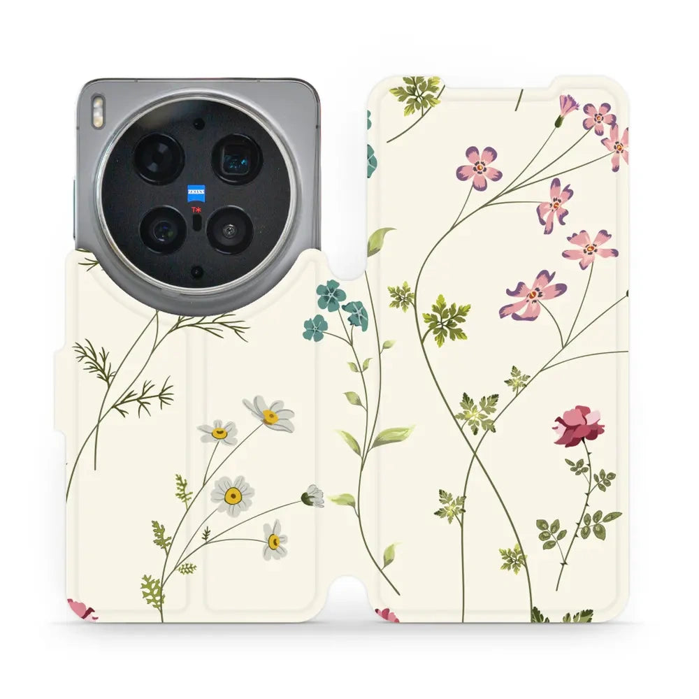 Handyhülle mit klappe für Vivo X300 Ultra, Mobiwear Book, Feldblumen