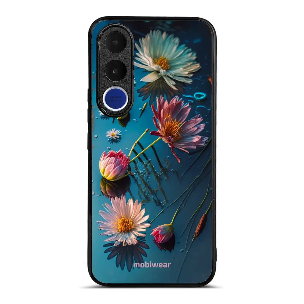 Handyhülle für Vivo V70 FE 5G, Mobiwear Glossy Case, Blau-Blumig