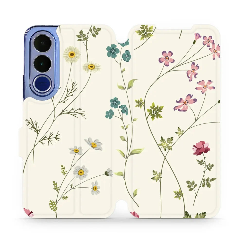 Handyhülle mit klappe für Vivo V70 FE 5G, Mobiwear Book, Feldblumen
