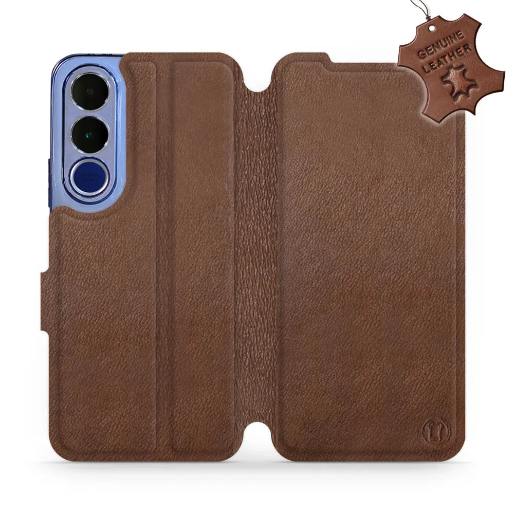 Echtleder Handyhülle für Vivo V70 FE 5G, Mobiwear Leather, Braun