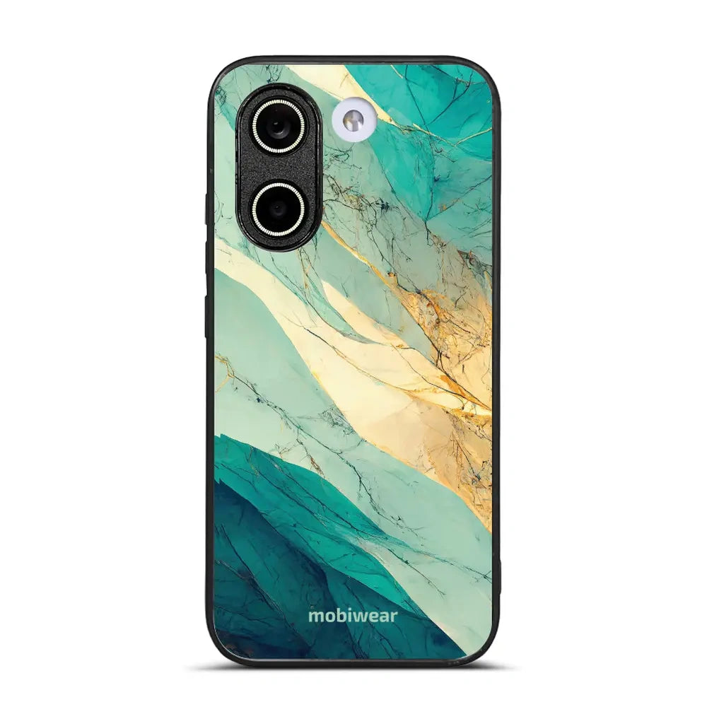 Handyhülle für Xiaomi POCO X8 Pro, Mobiwear Glossy Case, Türkis-Marmor