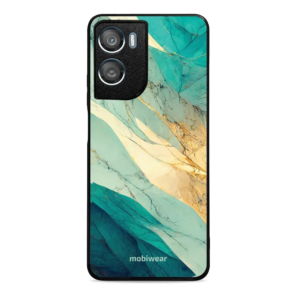 Handyhülle für Motorola Moto G06 4G / Motorola Moto G06 Power 4G, Mobiwear Glossy Case, Türkis-Marmor