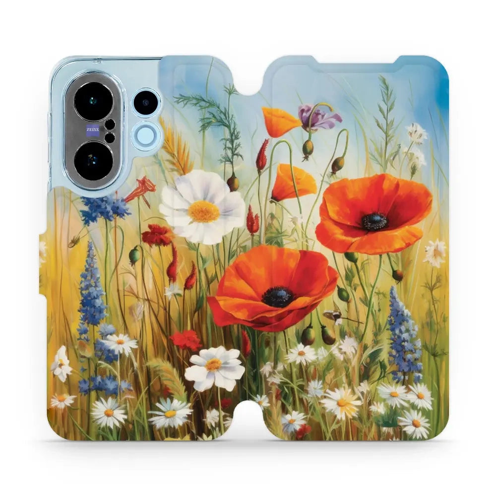 Handyhülle mit klappe für Vivo X200 FE, Mobiwear Book, Wiesenblumen