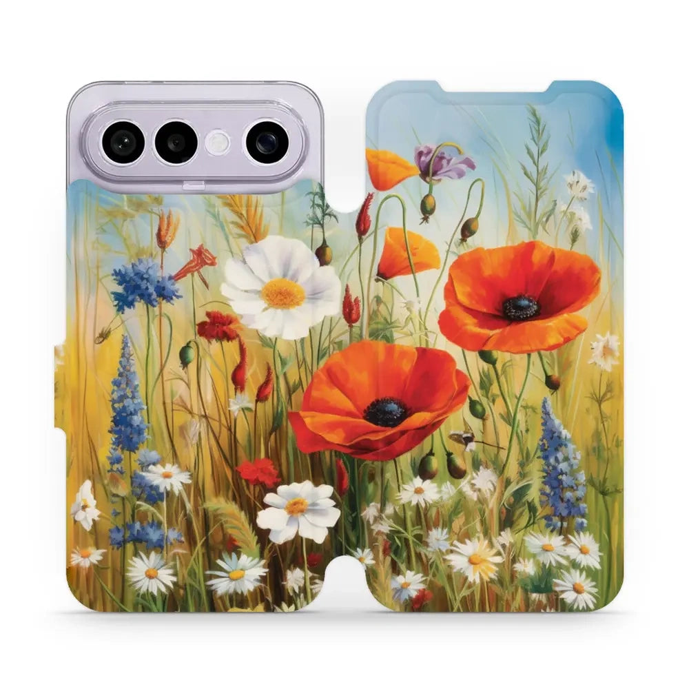 Handyhülle mit klappe für Vivo X300 FE, Mobiwear Book, Wiesenblumen