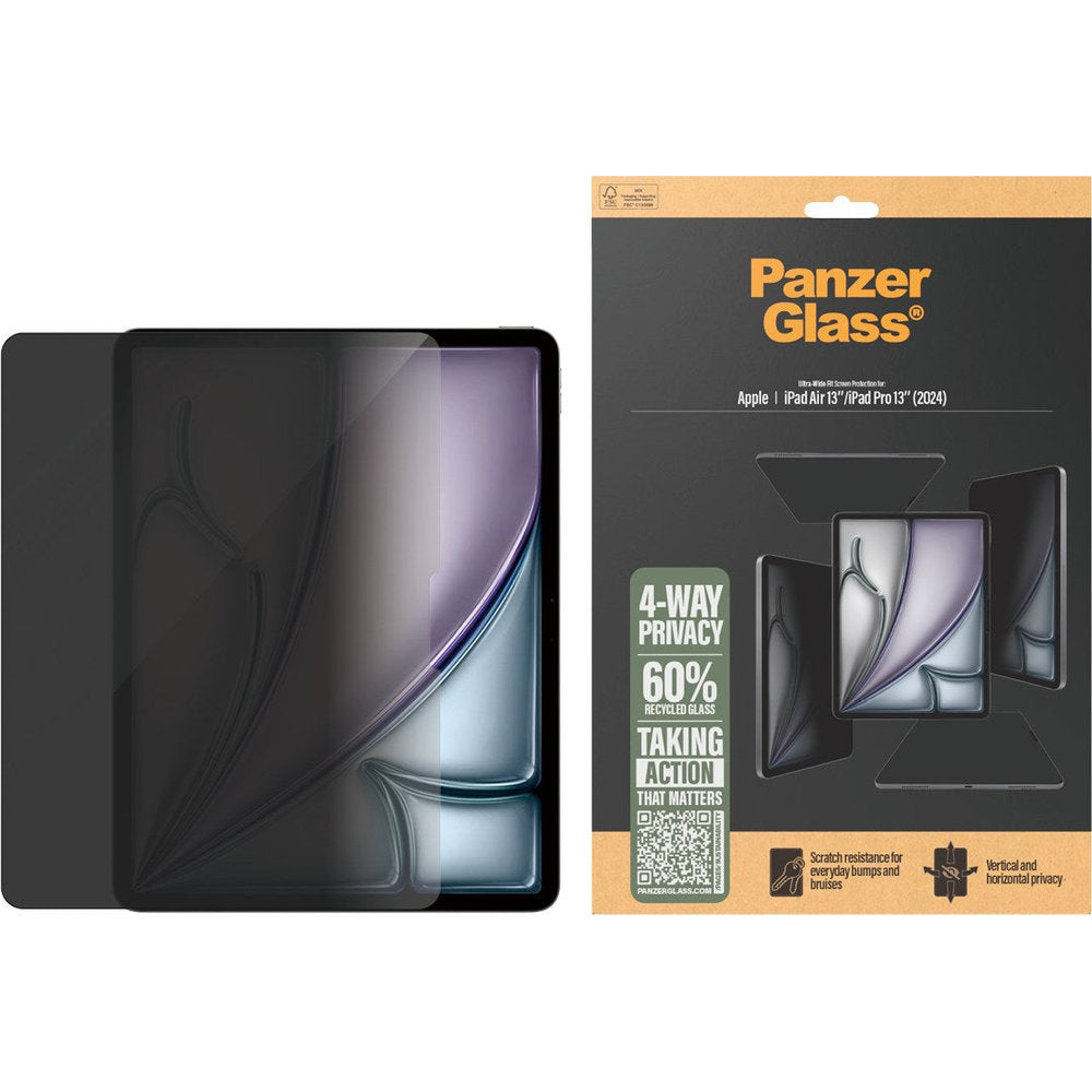 Schutzglas mit Sichtschutzfilter für iPad Air 13" M4/M3/M2 / Pro 13" 2025 / 2024, PanzerGlass 4-Way Privacy Ultra-Wide Fit (2/5)