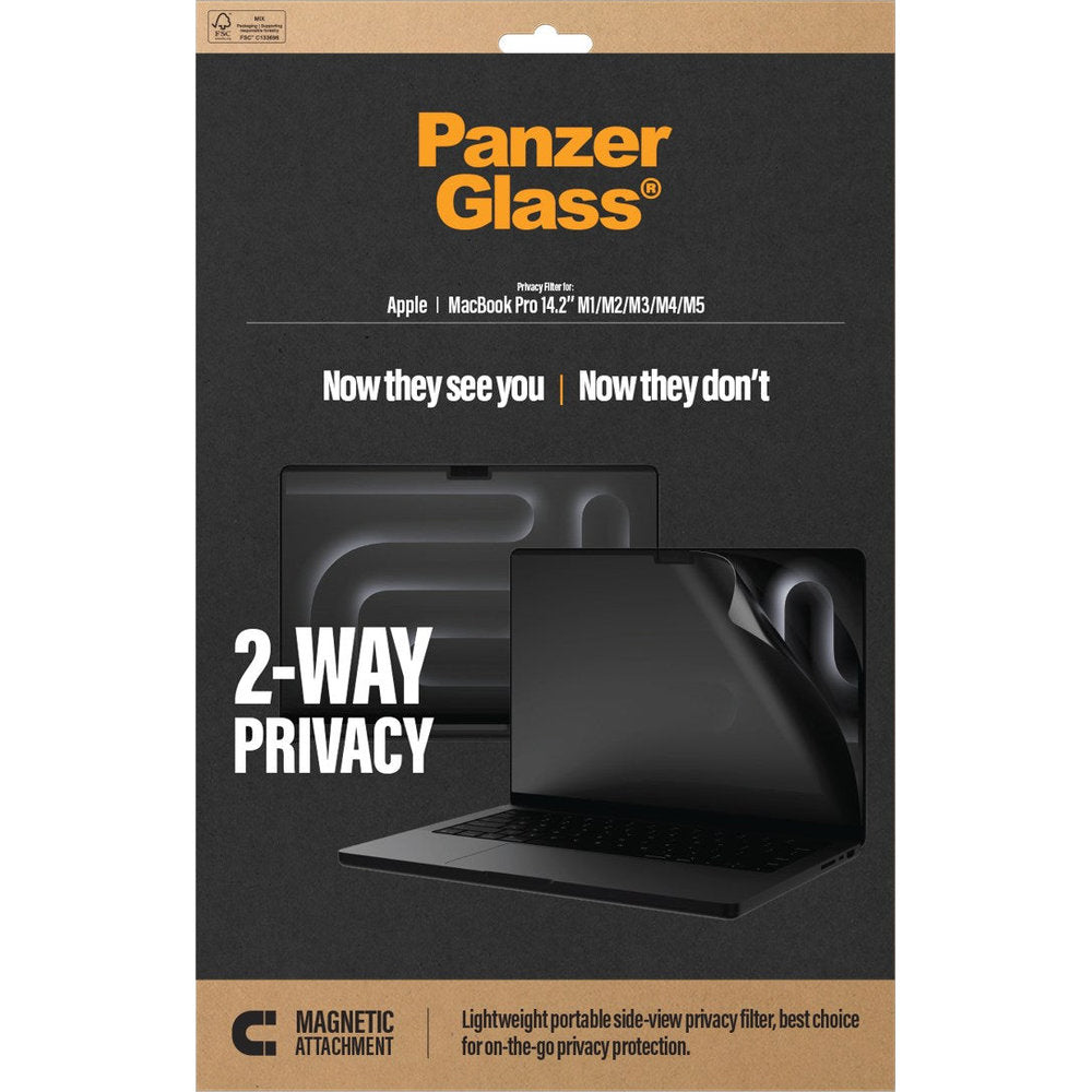 Magnetische Schutzfolie mit Sichtschutzfilter für MacBook Pro 14" 2021-2026, PanzerGlass Magnetic 2-Way Privacy (4/4)
