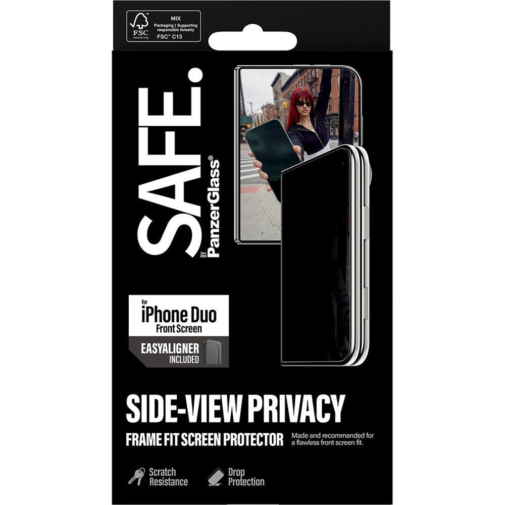 Sichtschutzglas mit Applikator für iPhone Duo, SAFE by PanzerGlass Ultra-Wide Fit Privacy mit EasyAligner (7/7)