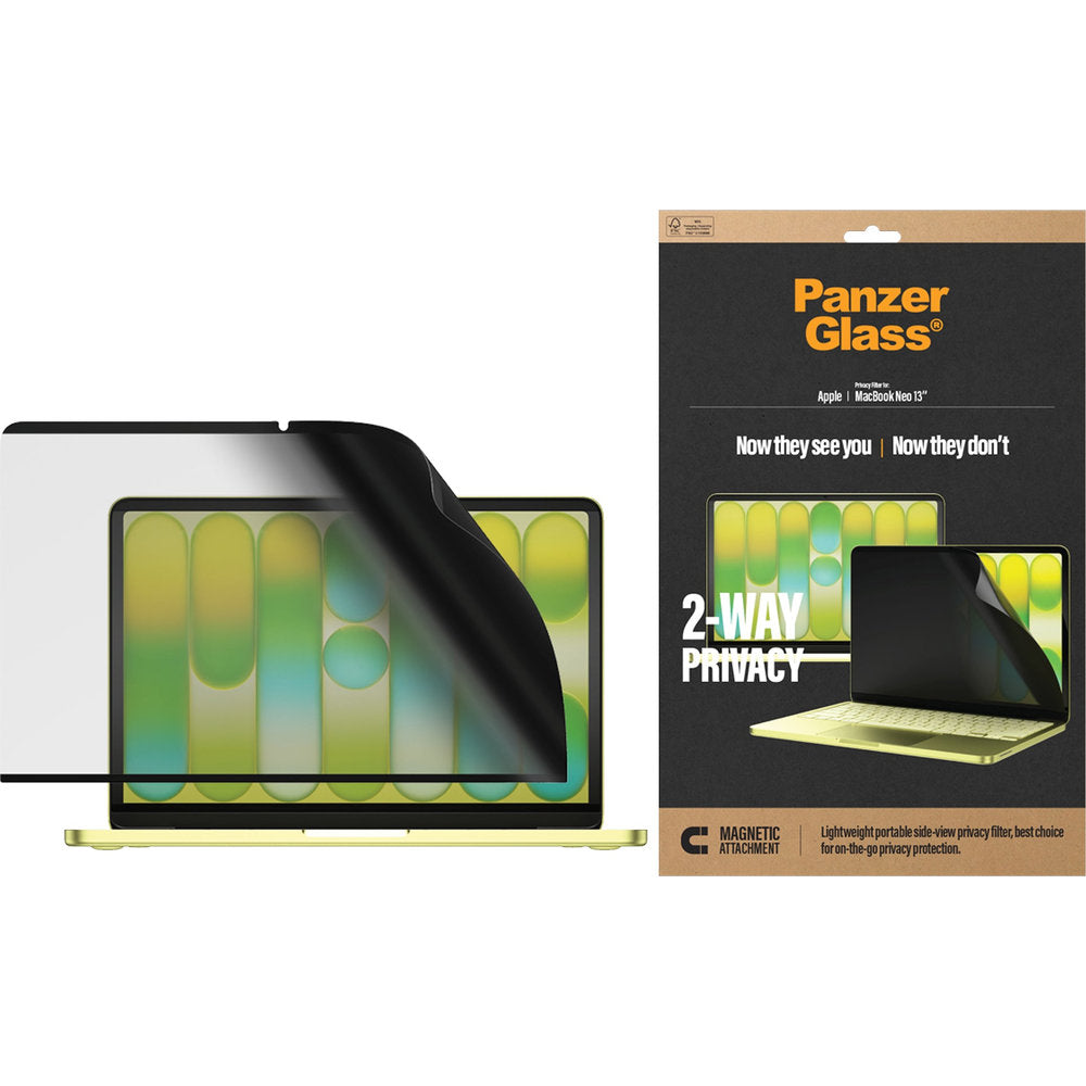Magnetische Schutzfolie mit Sichtschutzfilter für Apple MacBook Neo 13" [A18 Pro] 2026, PanzerGlass Magnetic 2-Way Privacy (2/4)