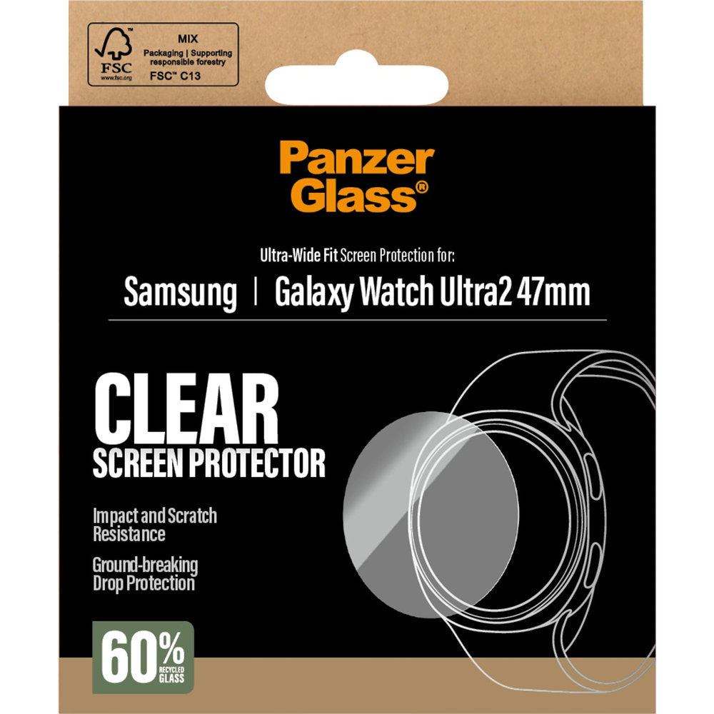 Schutzglas für Galaxy Watch Ultra 2 (2026) 47 mm, PanzerGlass Ultra-Wide Fit, Transparent (4/4)