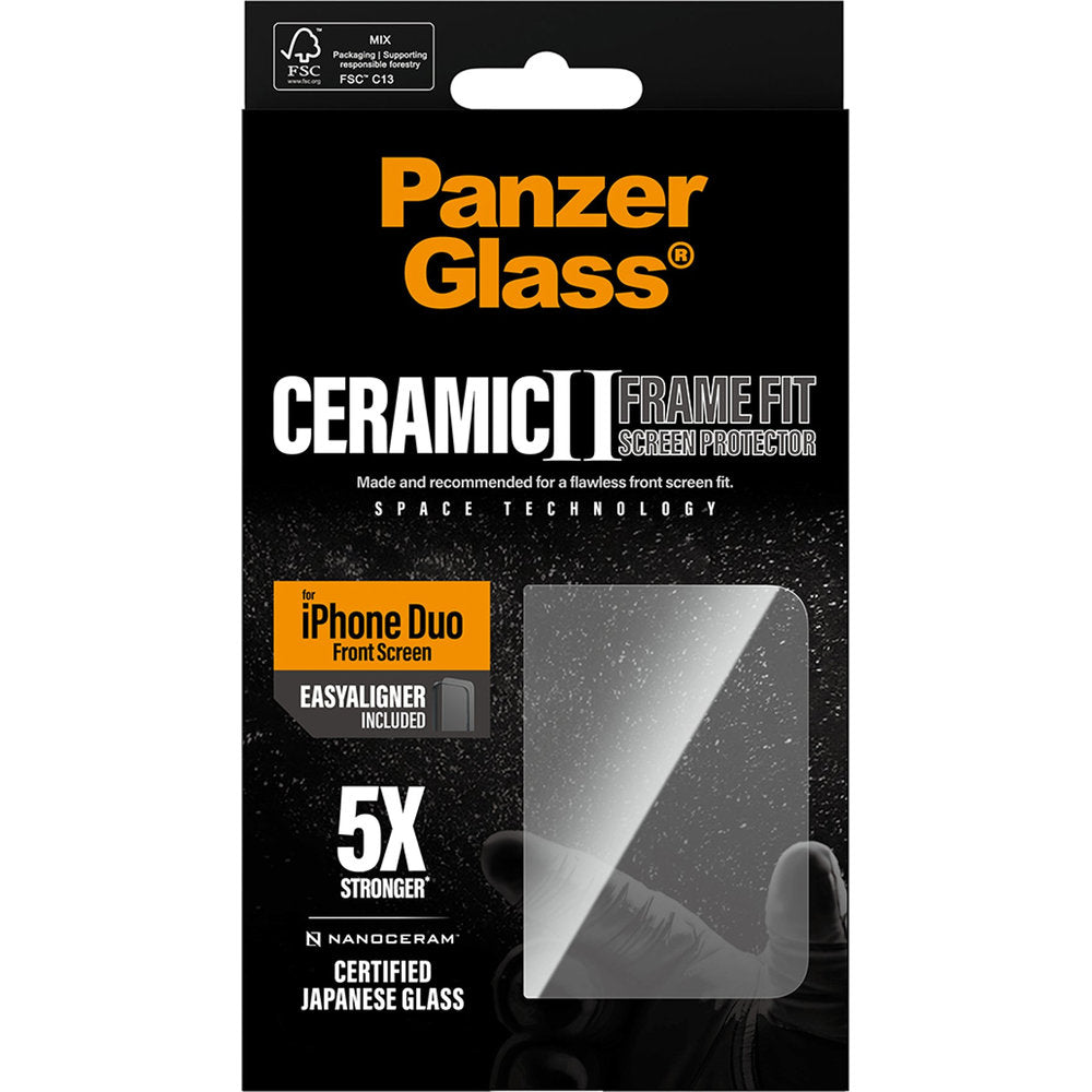 Schutzglas mit Applikator für iPhone Duo, PanzerGlass Ceramic Ultra-Wide Fit + EasyAligner (6/6)