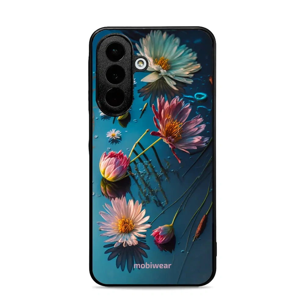Handyhülle für Galaxy A27 5G, Mobiwear Glossy Case, Blau-Blumig