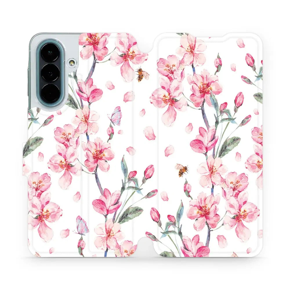 Handyhülle mit klappe für Galaxy A27 5G, Mobiwear Book, Rosa Frühling