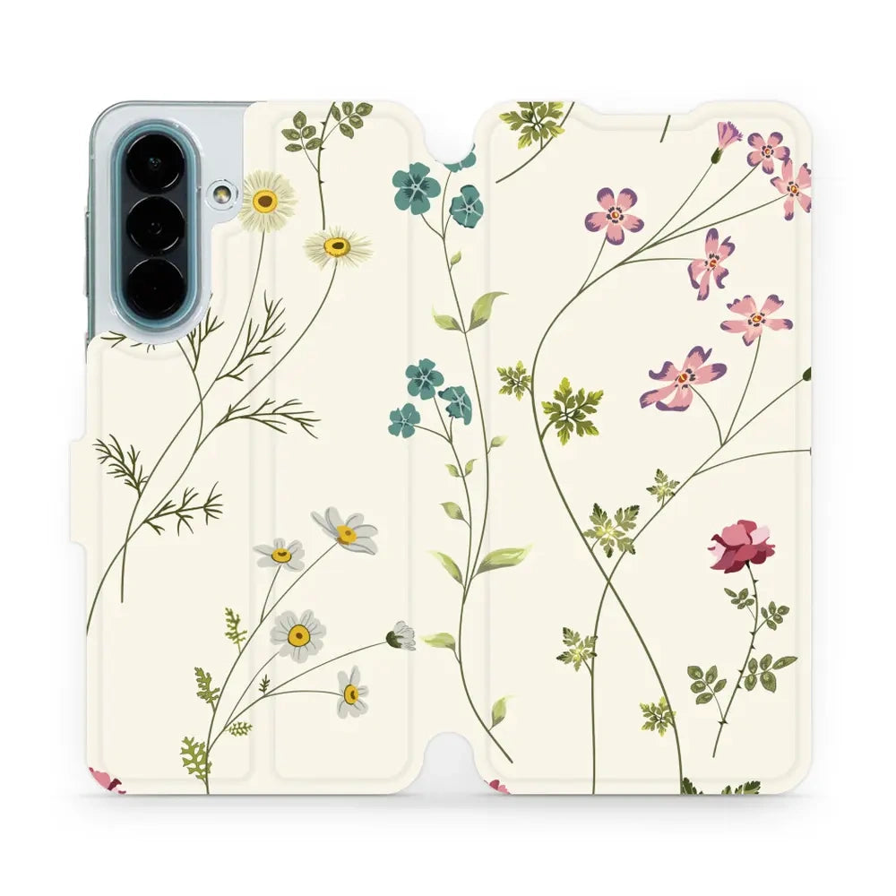 Handyhülle mit klappe für Galaxy A27 5G, Mobiwear Book, Feldblumen