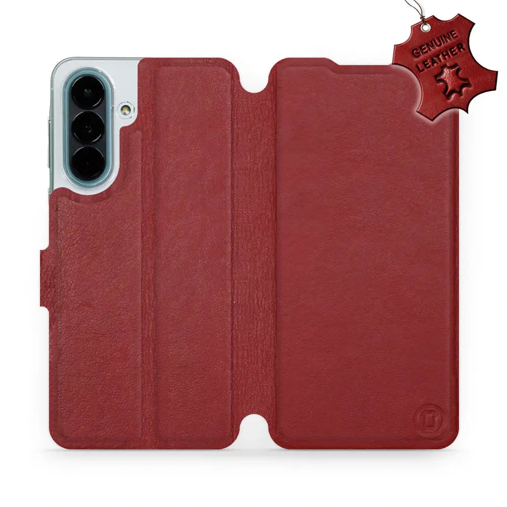 Echtleder Handyhülle für Galaxy A27 5G, Mobiwear Leather, Dunkelrot
