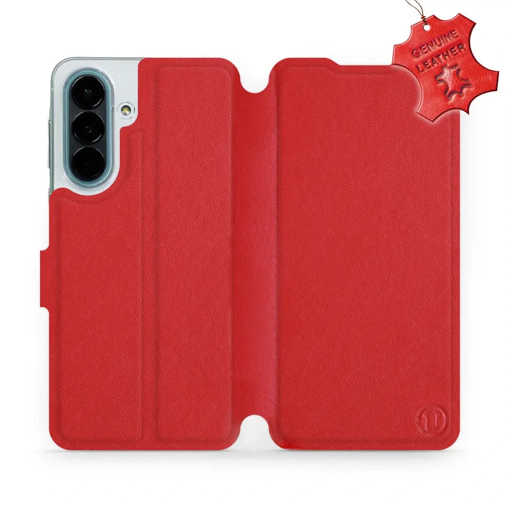 Echtleder Handyhülle für Galaxy A27 5G, Mobiwear Leather, Rot