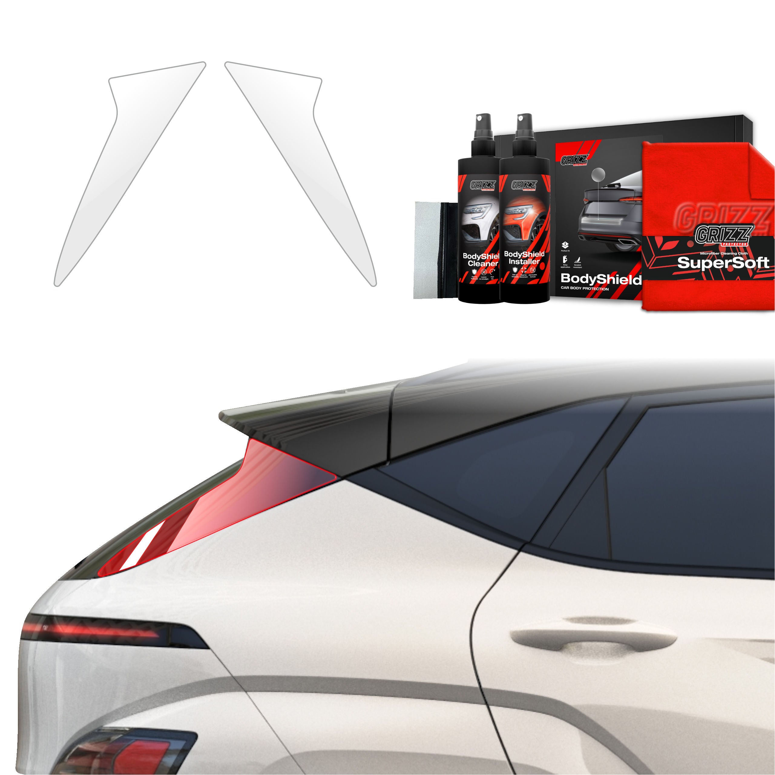 2in1 Schutzfolie Grizz Protector für C-Säule - Hyundai Kona N-Line (2023-2026)